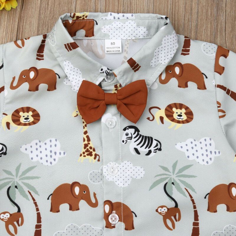 2Pcs Toddler Kids Baby Boy Short Sleeve Striped 100/% Organic Cotton Top Shirt Short Pants Clothes Outfit Set
