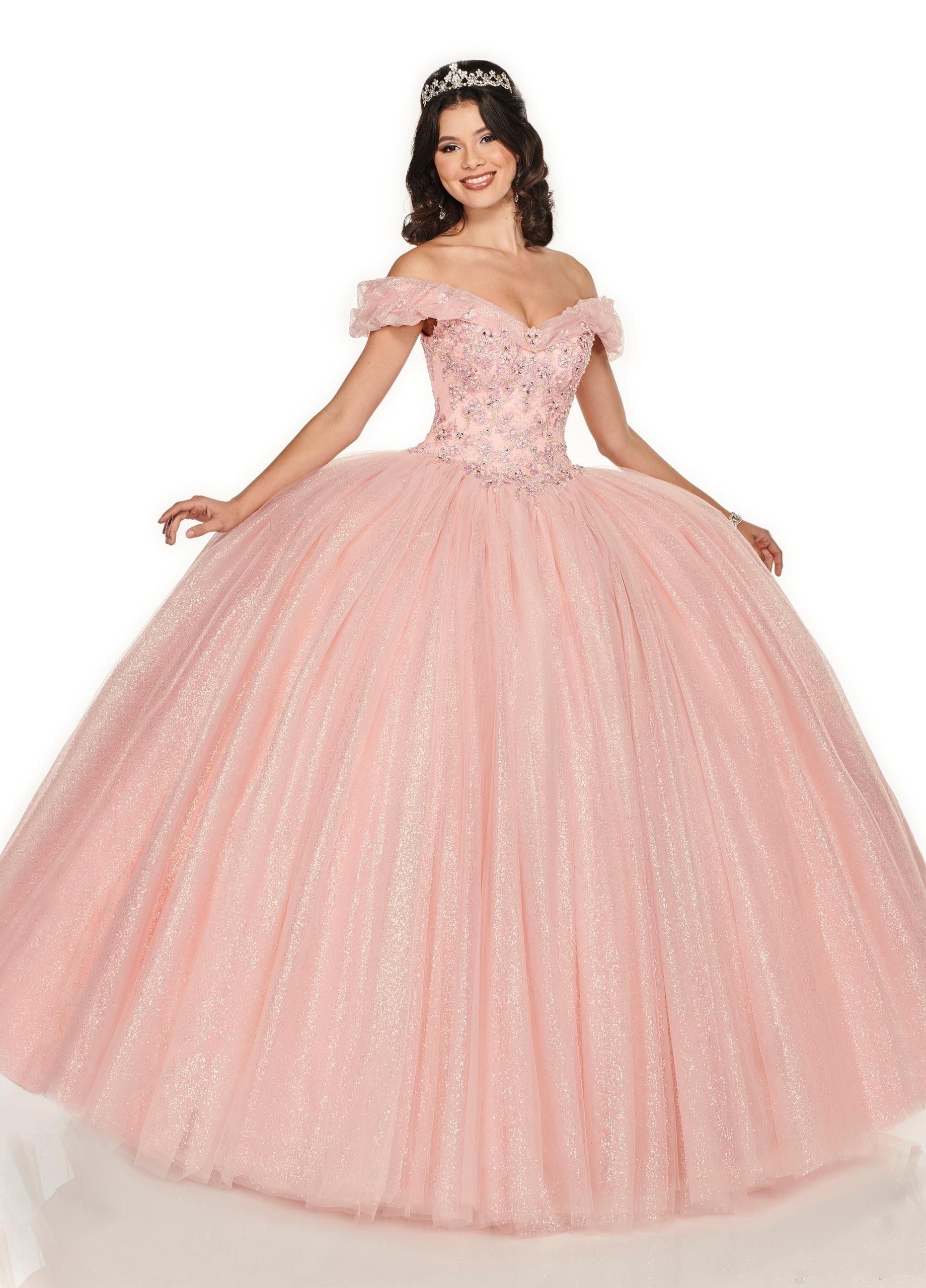 pink sequin ball gown
