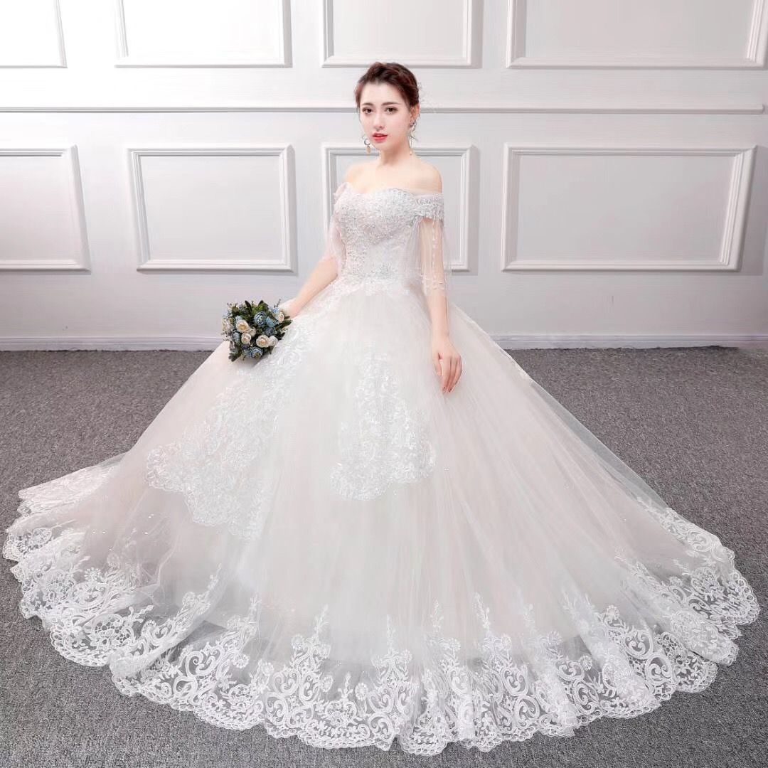 The Most Elegant Wedding Dresses 2019 Off Shoulder Princess Bridal Gowns Full Length Fashion Bridal Dresses On Sale Wedding Designer Dress Wedding