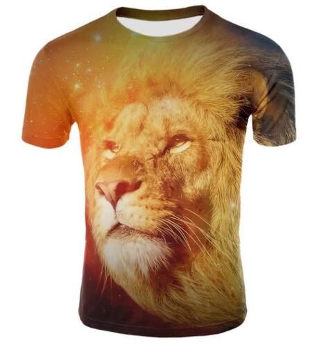 Acheter Sondirane Creative Imprimer Animal Lion Wolf 3d Drôle T Shirt De Bande Dessinée Mignon Chat T Shirts à Manches Courtes Dété Hommes Teesunisex
