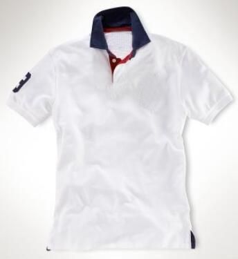 white polo shirt with orange horse