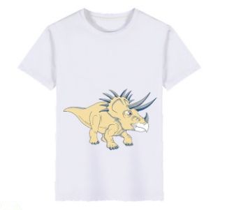 ＃7恐竜プリント子供のシャツ