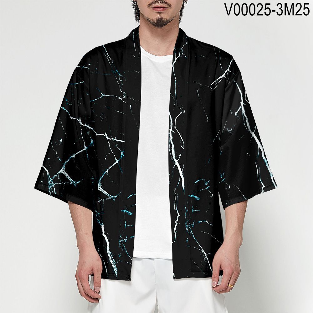 Kimono Man Japanese Clothes Yukata Male Samurai Costume Haori Obi Beach Men's Kimono Cardigan Japanese Streetwear Jacket 1001 1 XXL