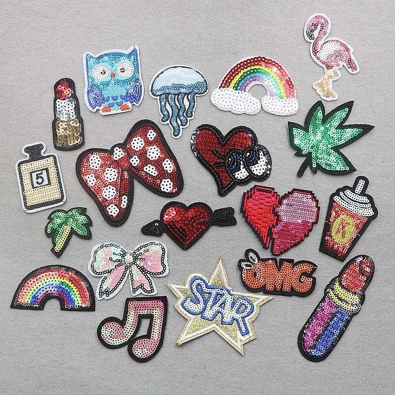 Craft Factory Iron or Sew On Fabric Motif Applique Blue Sequin Butterfly ea...