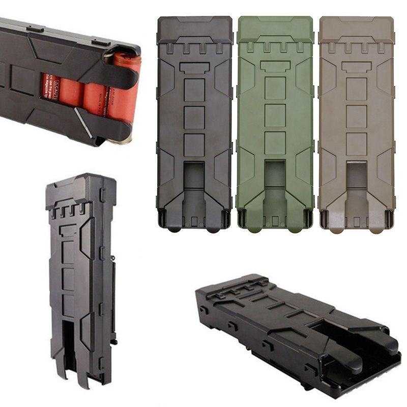 Tactical MOLLE 10pcs 12 gauge Holder Buttstock Shell Pouch Ammo Carrier 