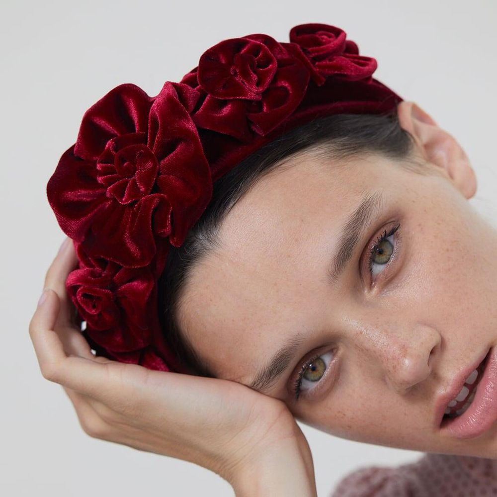 big red flower for hair