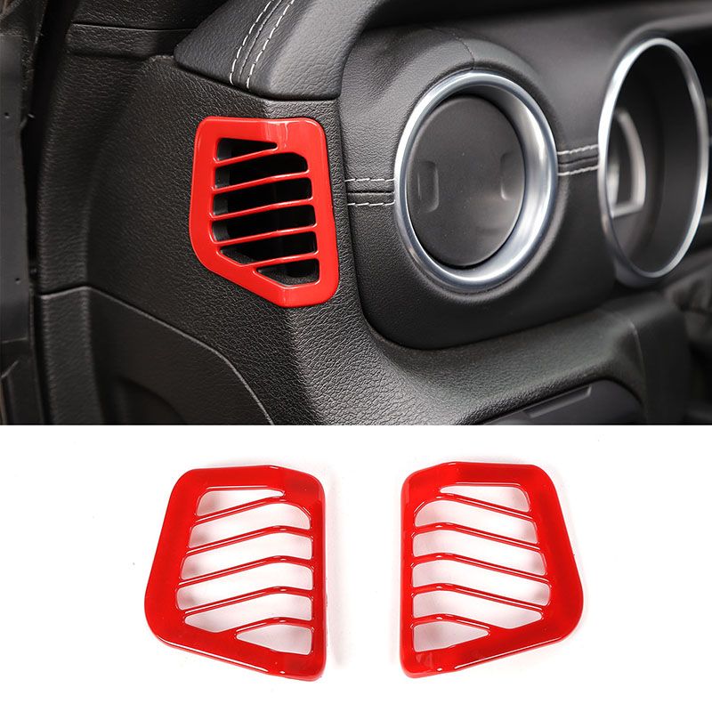 for Jeep Wrangler JL 2018 2019 Car Auto Interior Accessories Upper Air Condition Vent Outlet Cover Trim 2PCS Red