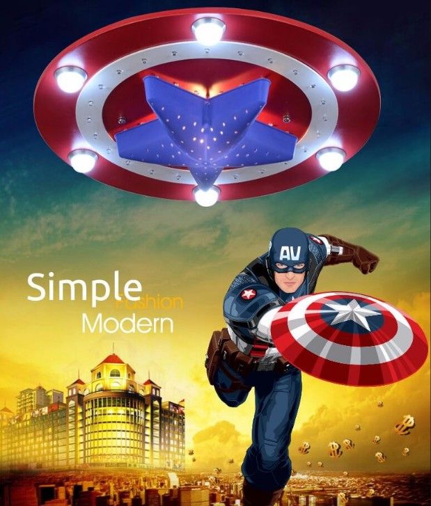 2019 Kid S Room Lighting Captain America Ceiling Lights Child Bedroom Cartoon 6led 3w 24led 0 3w For Living Room Home Decoration Lamp Llfa From Volvo