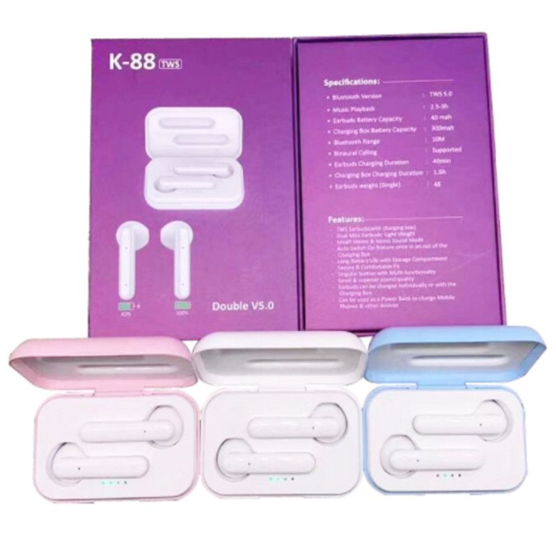 Acquistare K88 TWS Bluetooth 5.0 Cuffie Wireless Vivavoce Sport Mini  Auricolari Portatili K 88 Tws Touch Control Hifi Sound Auricolari Stereo  Economico | Consegna Veloce E Qualità | It.Dhgate