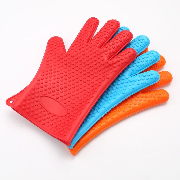 Handschuh Hitzebeständig Kochen Backen Grillen Silikon Ofen Topflappen