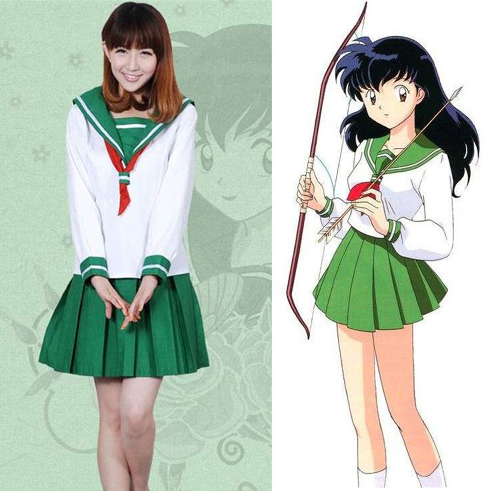 Uniforme Japón Anime Inuyasha Kagome Higurashi cosplay uniforme escolar de dibujos animados de Halloween Traje del Uniforme Japón Anime Inuyasha Kagome Higurashi cosplay uniforme escolar de dibujos animados de Halloween Traje del