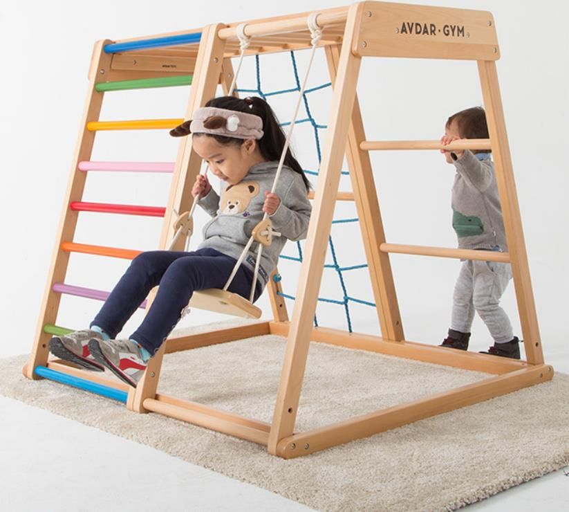 wooden baby climbing frame
