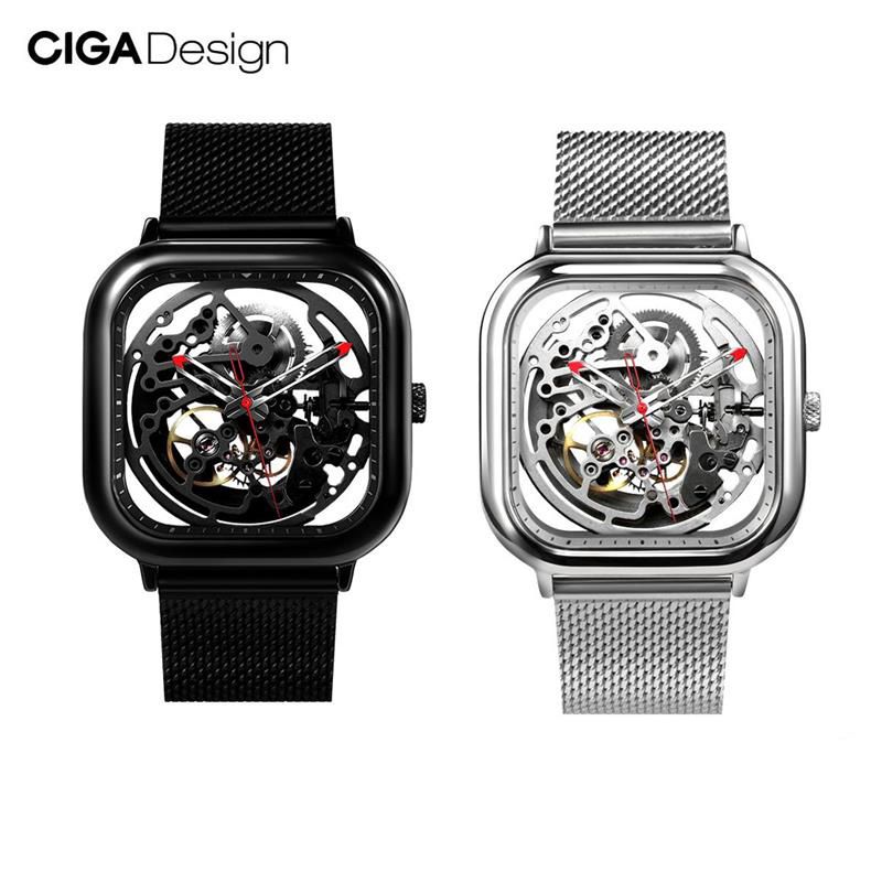 original xiaomi youpin ciga design watch automatic hollowing mechanical watch male square mechanical watches cyx c7 3002455 from xiaomiyoupinltd 51 3 dhgate com