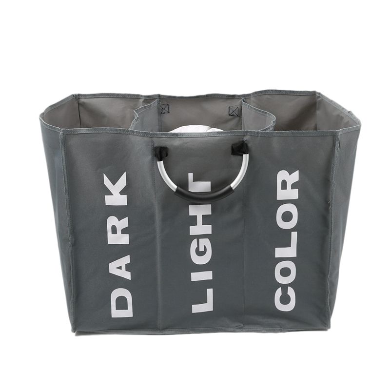 Foldable Dirty Laundry Basket Organizer Three Grid Home Laundry Hamper Sorter