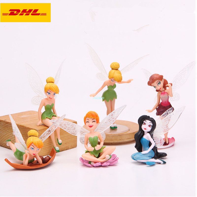 Acheter 6 Pieces Set Mignon Petite Fee Ailes Fee Clochette Creative Gateau Decoration Cadeau Danniversaire Action Pvc Exquis Modele De Collection Toy 9cm Opp G58 De 584 32 Du Wuyiming Fr Dhgate Com