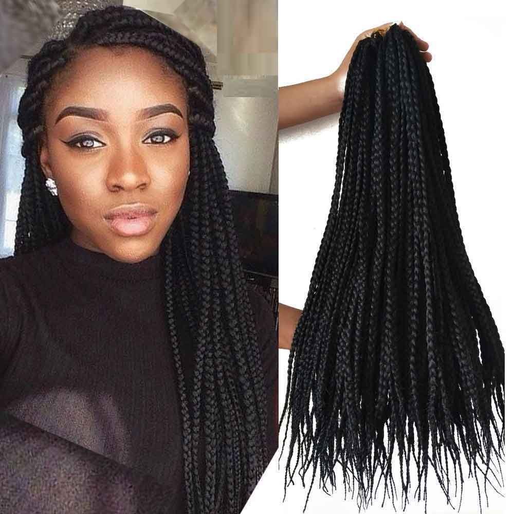 2020 18inches Box Braid Crochet Extensions High Temperature Fiber