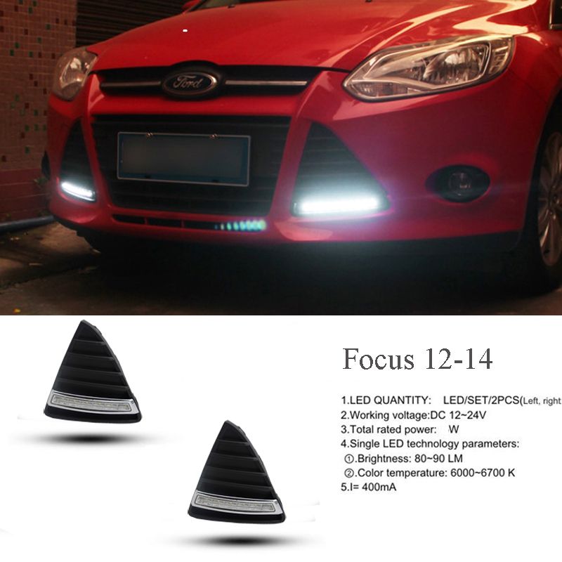 Registrering Metropolitan helbrede Anniv Coupon Below] ECAHAYAKU For Ford Focus 3 MK3 2012 2013 2014 DRL  Daytime Running Light LED Daylight Fog Lamp Waterproof With Dimming Style  Relay From Ekoffroadlight, $104.23 | DHgate.Com