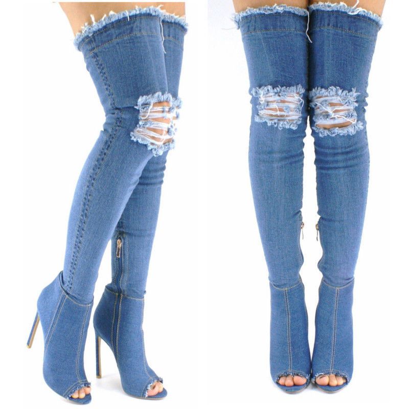long jean boots