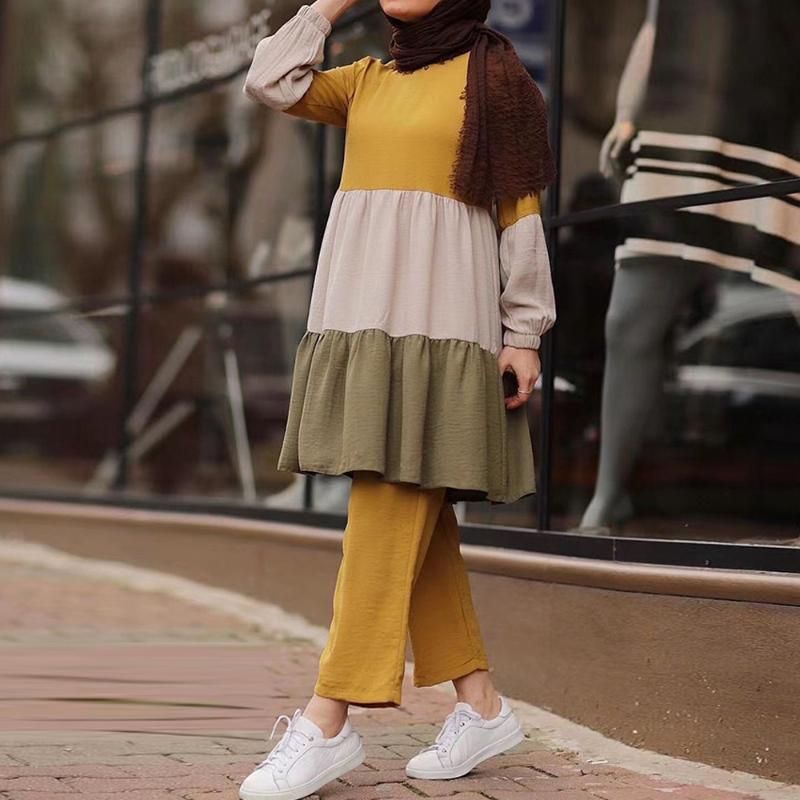 2020 Aid Mubarek Abaya Turkey Two Piece Muslim Sets Hijab Dress Caftan Kaftan Islam Clothing Abayas For Women Ensemble Femme Musulman From Biwanrou 30 74 Dhgate Com