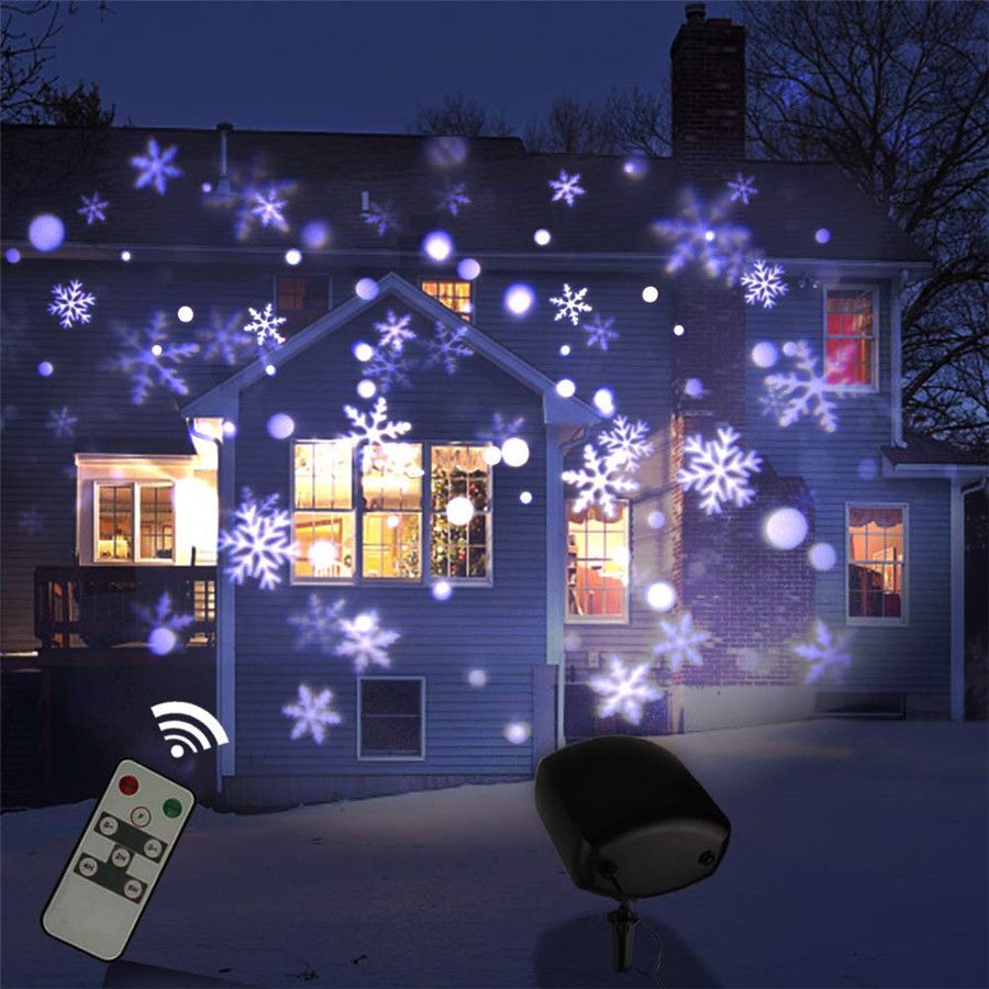 RGB Snowflakes LED Laser Beam Projector Lights Outdoor Indoor Waterproof Garden
