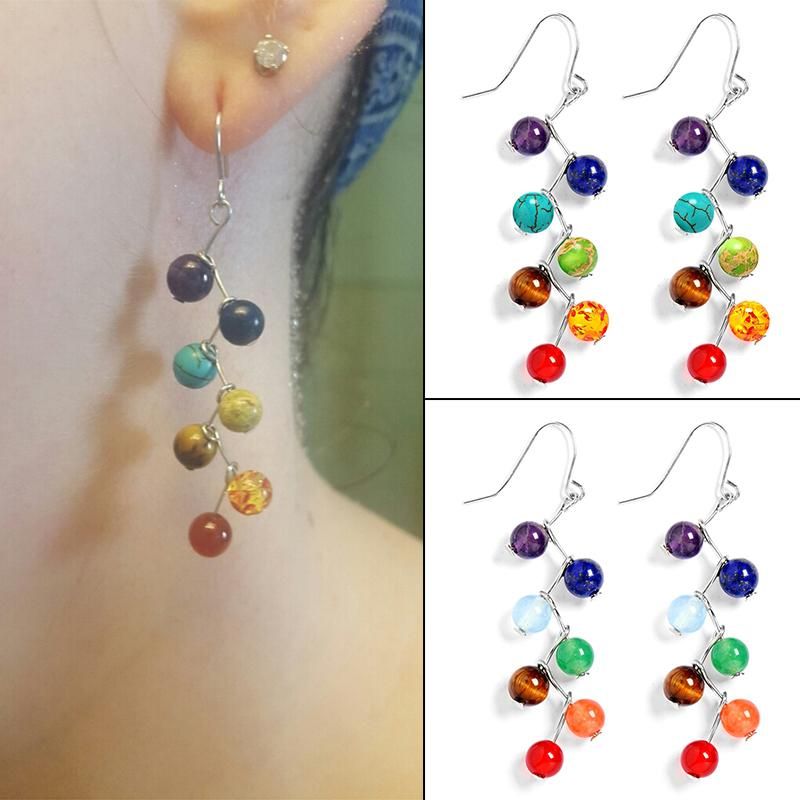 Pendientes De Mujer 7 Chakras De Yoga Reiki Rainbow Pipe De Pendientes De Mujer 7 Chakras De Yoga Reiki Rainbow Pipe De