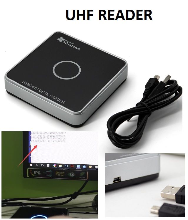 2020 Small Rfid Desktop Reader Epc Global Uhf Card Scanner Class 1
