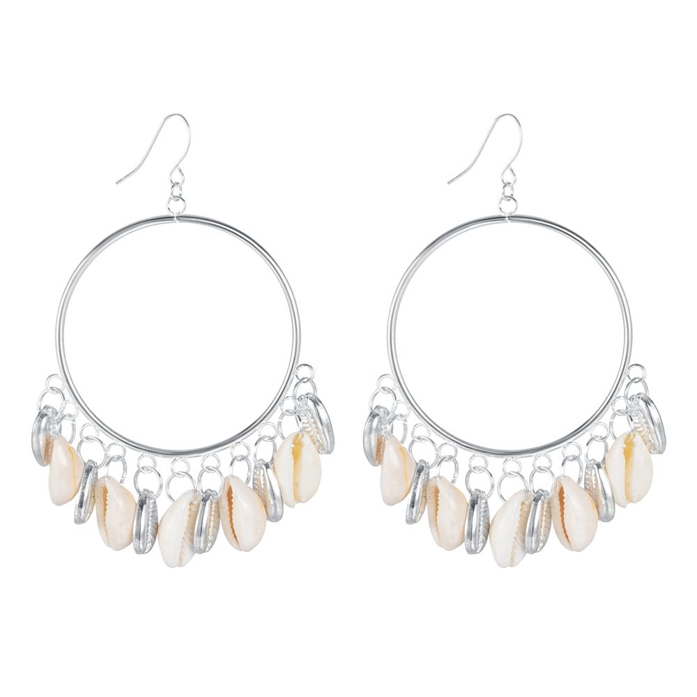 Argent Shell Boucles d'oreilles