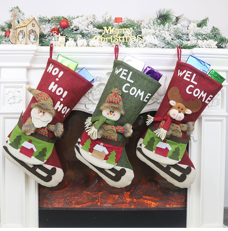 Christmas Eve Gift Bag Boys Big Kids Girls Santa /& Reindeer Design