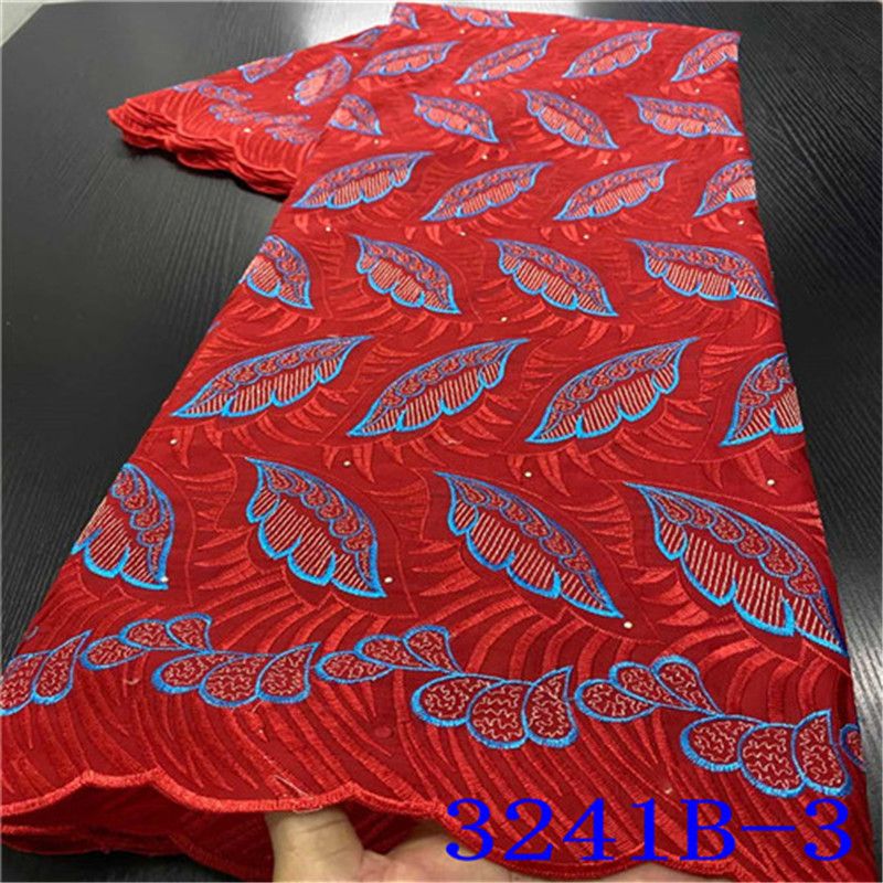 red cotton lace fabric
