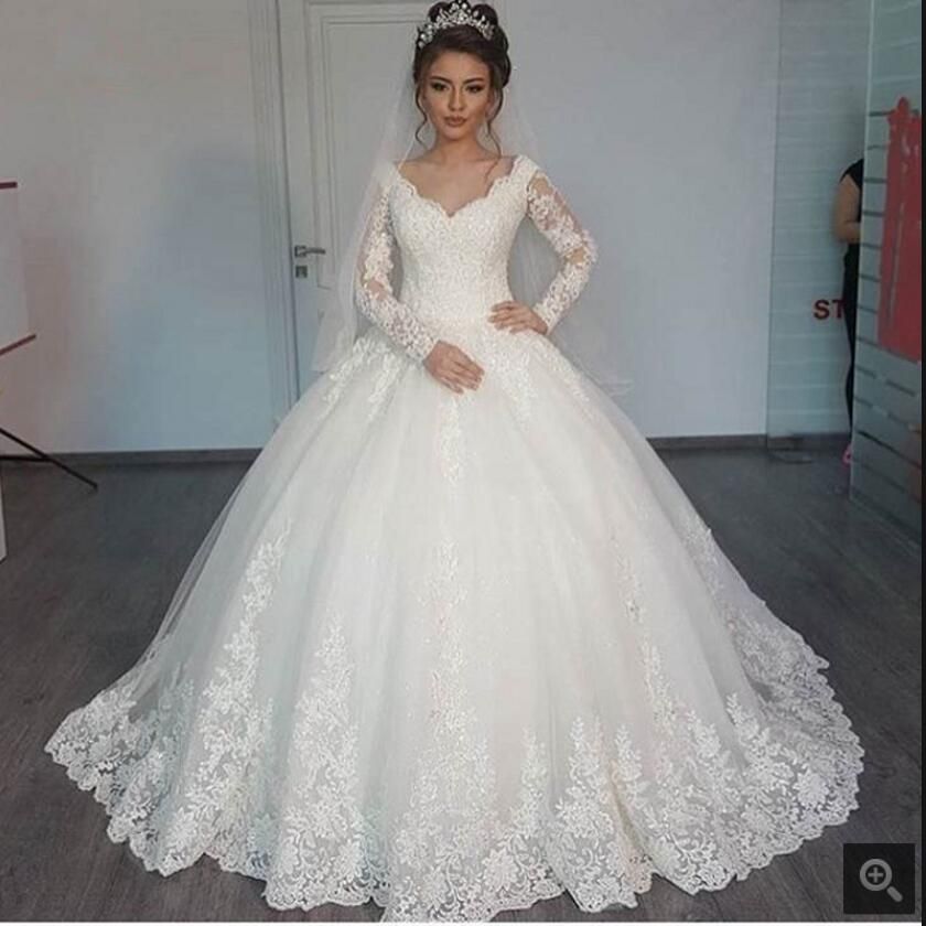 Download New Romantic V Neck Elegant Princess Wedding Dress 2019 Long For Free Wallpaper New Romantic V Neck Elegant Princess Wedding Dress 2019 Long Free HD