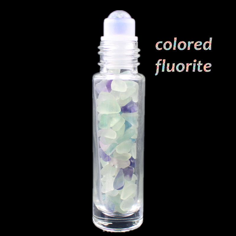 Color : Amethyst Bouteilles à bouteilles à rouleaux d'huile essentielles de 10 ml de cristal naturel 