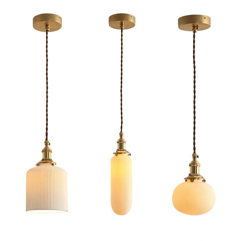 Creative Ceramic Pendant Lights Designer White Suspension Light