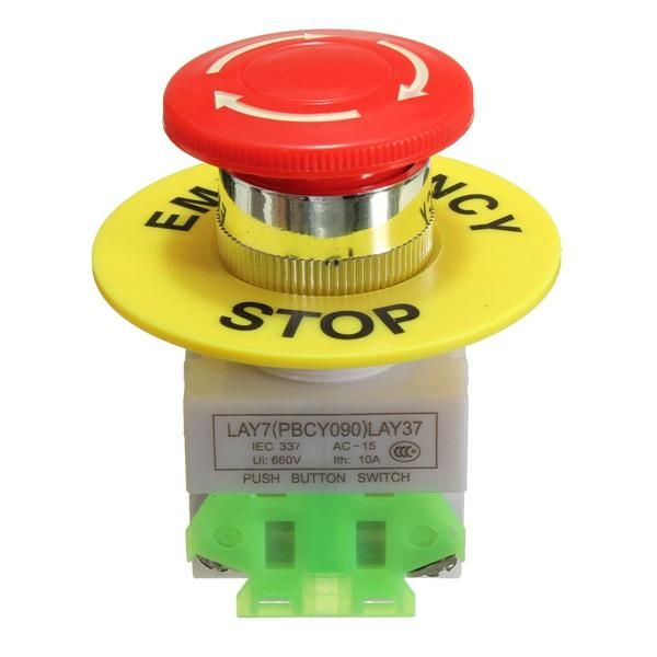 660 V WMLBK Interruptor de parada de emergencia placa roja autobloqueo tapa de seta 10 A
