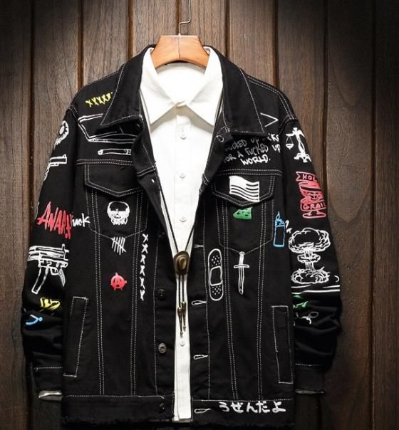 Men Denim Jacket Mens Graffiti Hip Hop Cowboy Jackets Cotton Outwear Coat In Style Jackets Coats Jackets Mens From Zlzhwe68 45 69 Dhgate Com