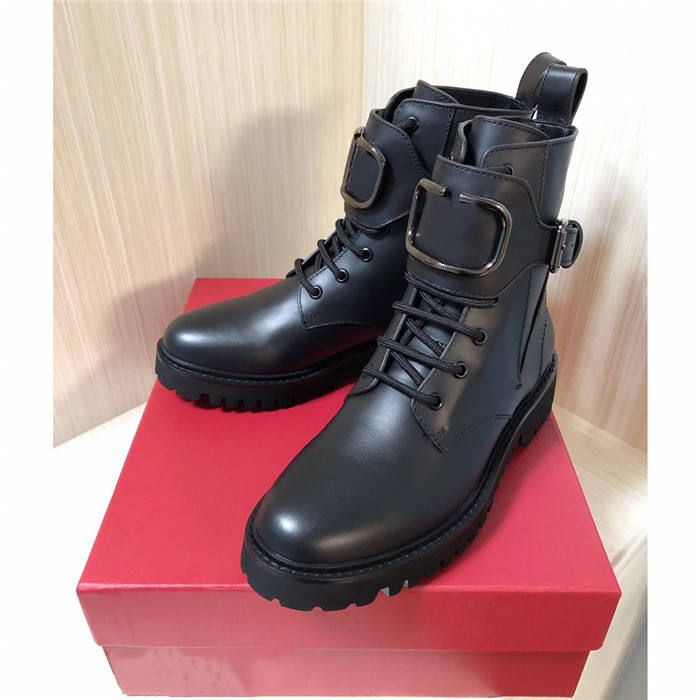 womens black leather combat boots