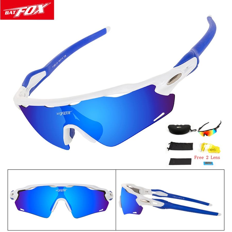 Original BATFOX Protection Cycling Sunglasses MTB 3 Lens Sporting Goggles