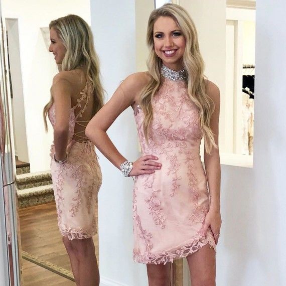 pink bodycon homecoming dress
