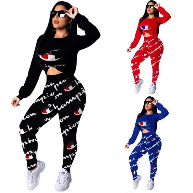 champion letter print tracksuit