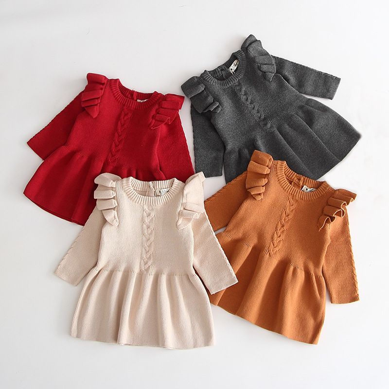 Compre Bebé Vestido De Suéter Manga Larga De Punto De Vestir Bebés Del  Ganchillo De Color Vestidos Moda De Algodón Chica Linda Diseño 4 19080402 A  15,08 € Del Smartgrass | Es.Dhgate.Com