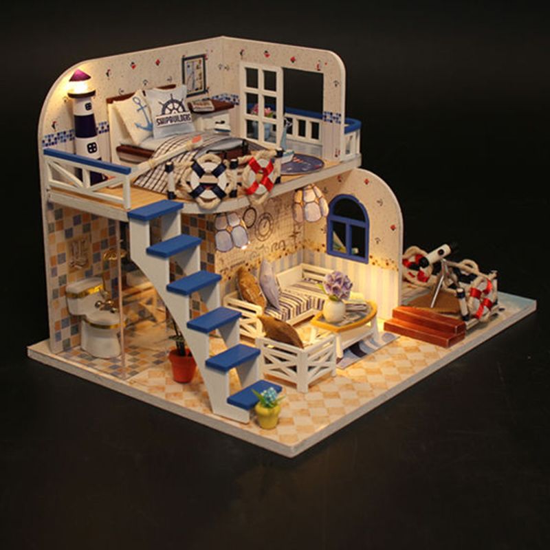Kit de maison miniature avec meubles Kit de fabrication de petite maison  avec lumière led Cadeaux créatifs pour adolescents adultes décoration  intérieure