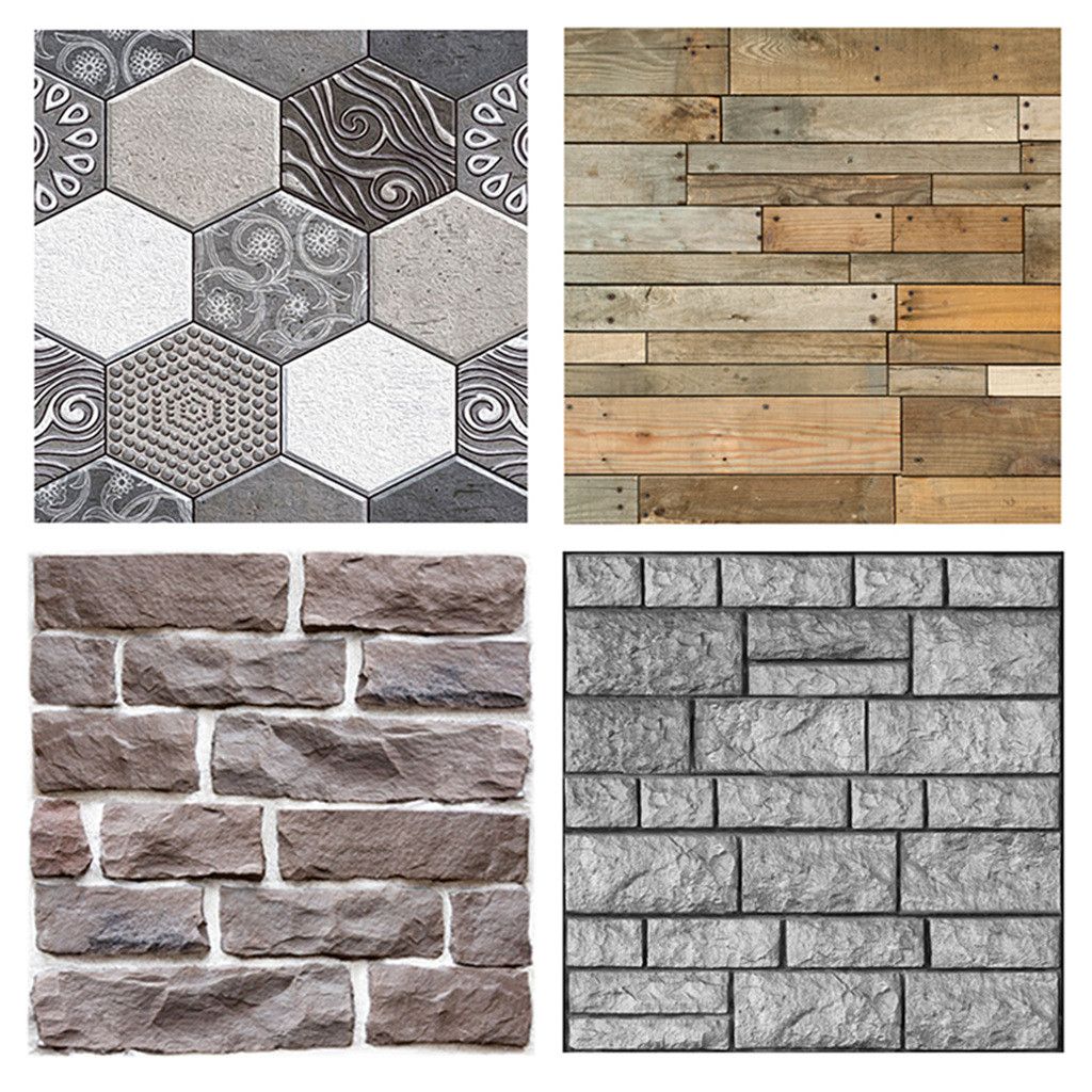 3d Brick Stone Rustic Effect Wall Paper Self Adhesive Wall Sticker
