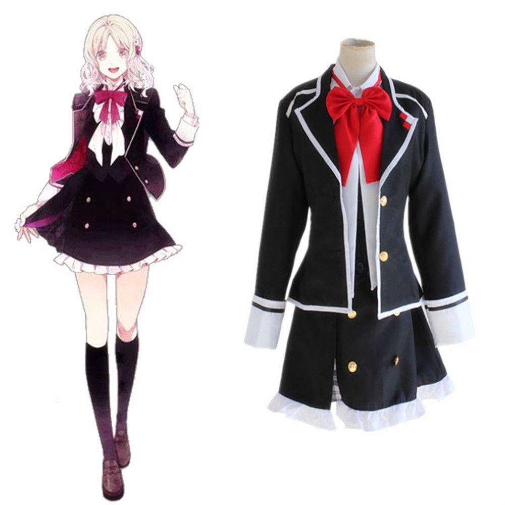 オンラインでアニメコスチュームをショッピング 単価が最安値の 4 9の Diabolik Lovers Komori Yui学校制服ドレス衣装 アニメコスプレコスチューム Dhgate