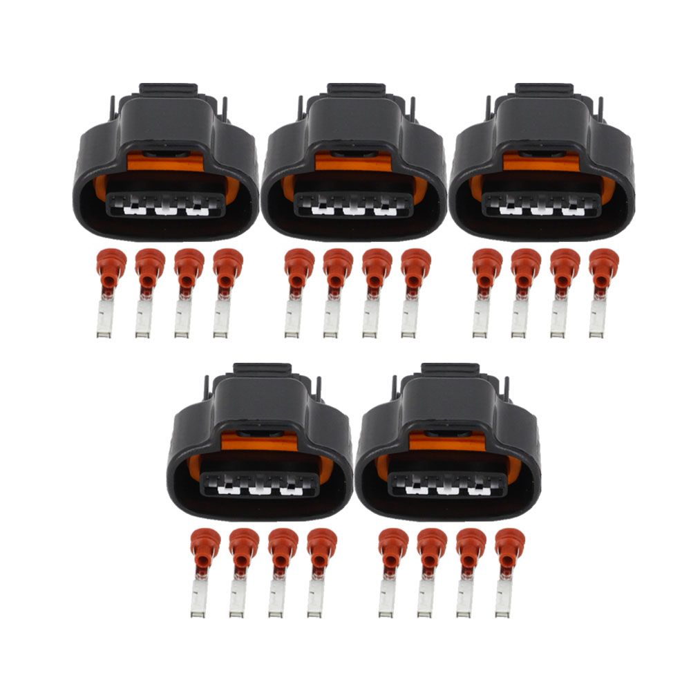 5 Sets DJ7041A-2.2-21 Distributor Crank 4 Pin Female Wire Connector TPS Boost Sensor Oval Ignition Coil Connector