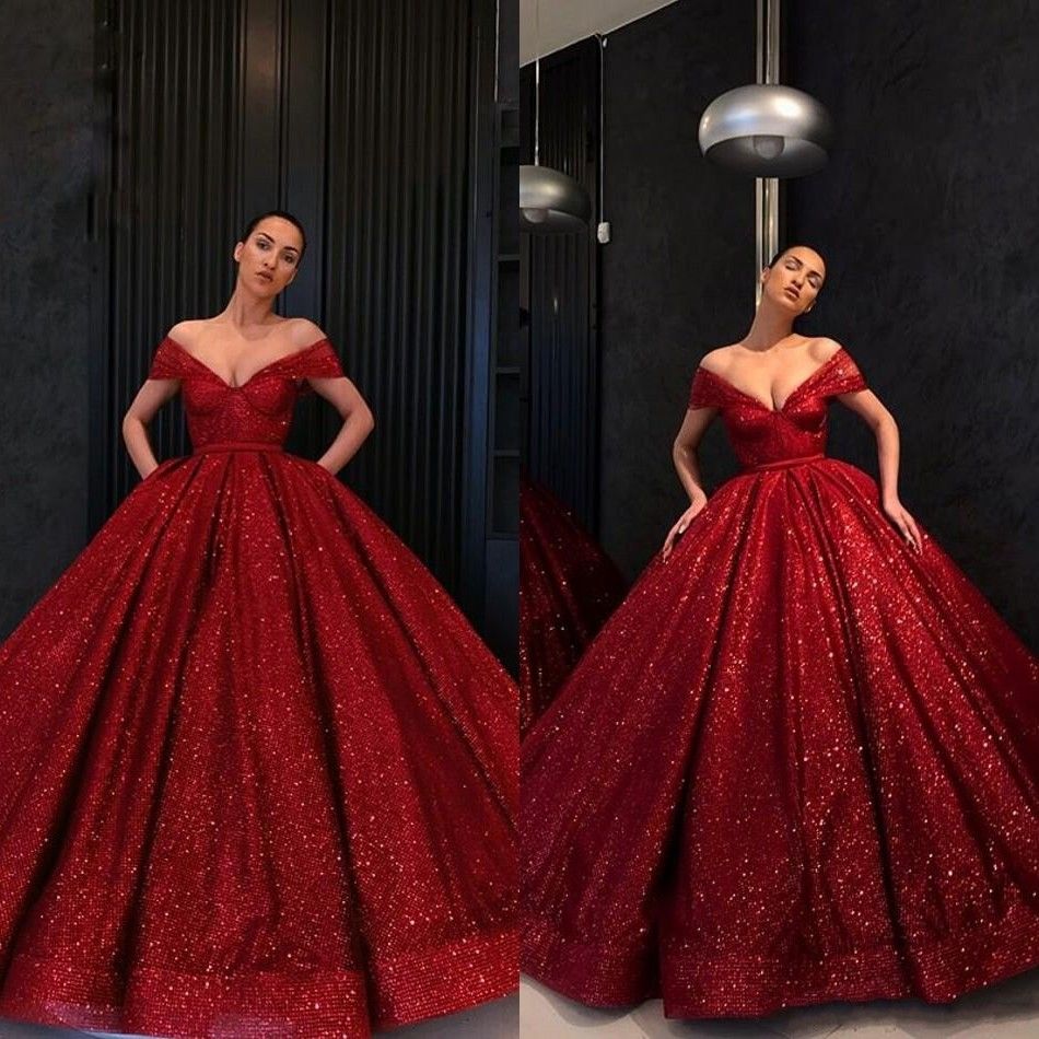 2020 brillo de lentejuelas Vino de noche rojo vestidos de quinceañera vestido de bola del cuello 2020 brillo de lentejuelas Vino de noche rojo vestidos de quinceañera vestido de bola del cuello