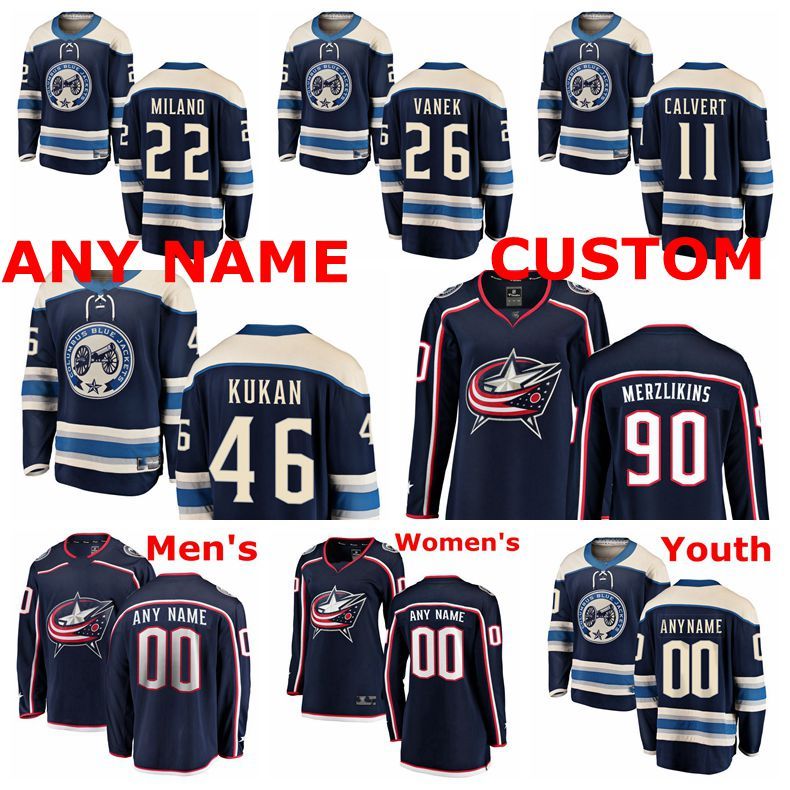 custom blue jackets jersey