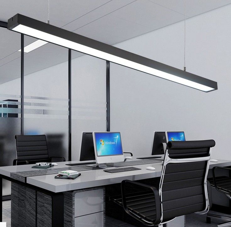 compre lampara de oficina led moderna oficina simple tira larga de aluminio lampara colgante linea lampara de ingenieria comercial lampara led lampara