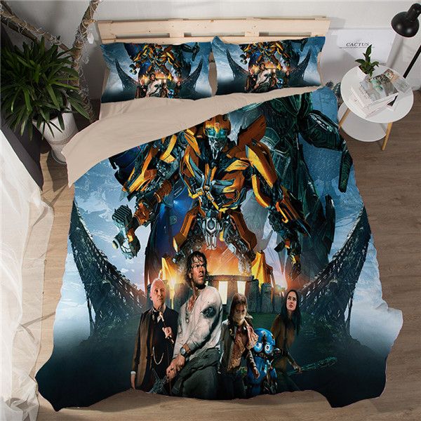 3d Transformers Bumblebee And Optimus Prime Design Duvet Cover Set