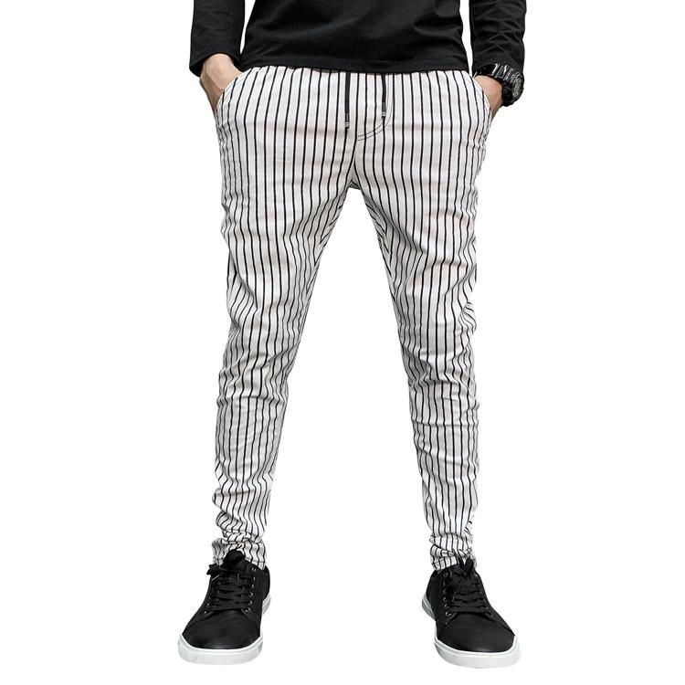 black pant white line