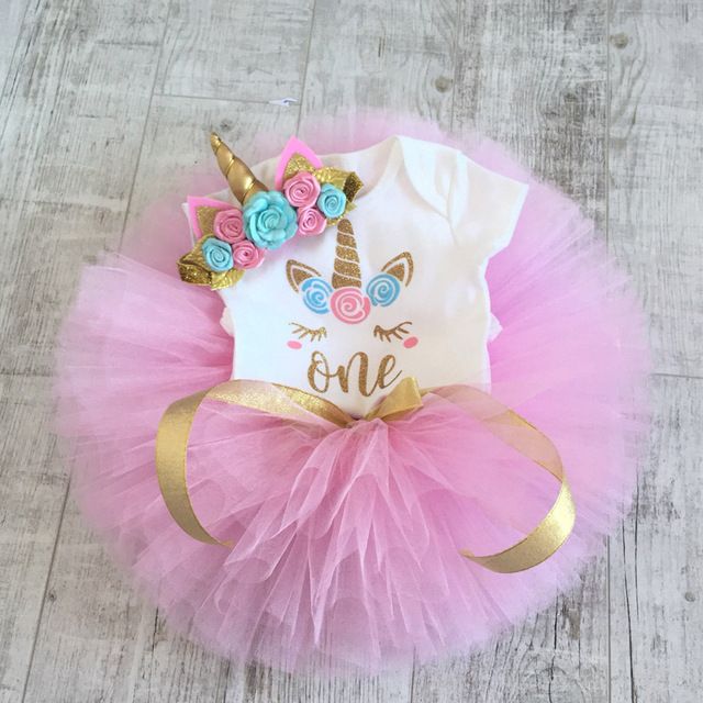 Ropa de bebé niña Vestidos Vestido de unicornio de 1 año Cumpleaños Unicornio Romper Tutu Diadema Ropa de bebé niña Vestidos Vestido de unicornio de 1 año Cumpleaños Unicornio Romper Tutu Diadema