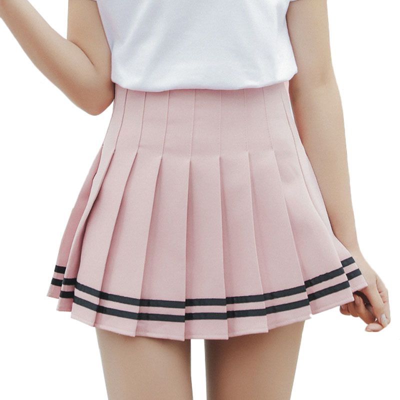 Hibote Mujeres Falda A Cuadros Estilo Lolita Harajuku Kawaii Faldas A Rayas Dulces Mini Lindo Uniforme Escolar Falda